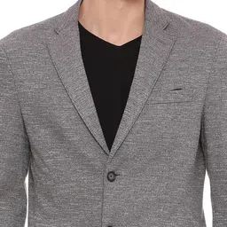 basics Men Self Design Single Breasted Casual Blazer image 3