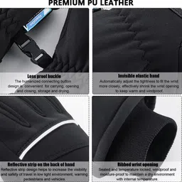 sthira Winter Gloves for Men Warm Riding Gloves Touch Screen Finger Anti-slip Design Riding Gloves image 4