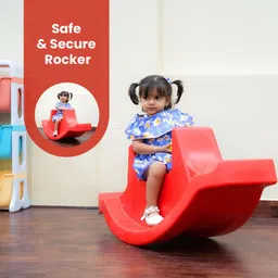 ok play 3 Way Rocker, Boat Shape Rider & Rocker With Footrest Support Toy For Kids image 3