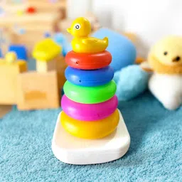quality haat Fun Stacking Rings Toy for Kids | 5 Colourful Stacker Rings with Cute Duck Top | image 2