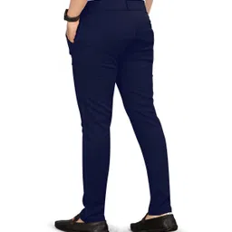 clothone Men Slim Fit Blue Lycra Blend Trousers image 2
