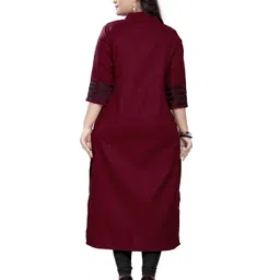 amar tex Women Solid Cotton Blend Straight Kurta image 2