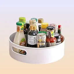 Plastic circular Turning Rack Plate – Indoor & Kitchen Space Storage Basket-image-97