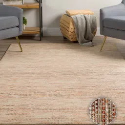 Multicolored Abstract Wool & Viscose 8 x 10 Feet Hand Woven Carpet by Kaleen India image 1