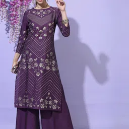 vishudh Women Cotton Blend Kurti Palazzo Set-picture-27