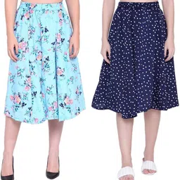 manat diva Women Printed A-line Multicolor Skirt image 1