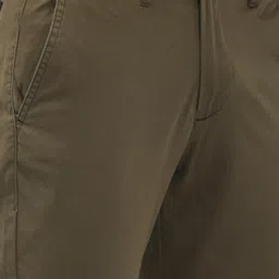 the indian garage co. Men Slim Fit Grey Cotton Blend Trousers image 4