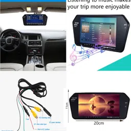 maties 7Inch Rearview Monitor Mirror with BT,Touch Button 181 Black LCD image 3