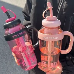 frankson ice cream boba water bottle with handle 700 ml image 3