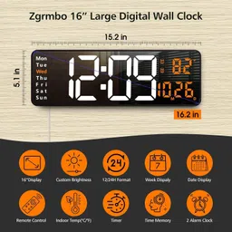 dwiza enterprise Digital Orange, Black Clock image 3