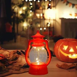 utba LED Hurricane Lantern Acrylic Antique Lantern Decorative Hanging Lamp Red Plastic Hanging Lantern image 4