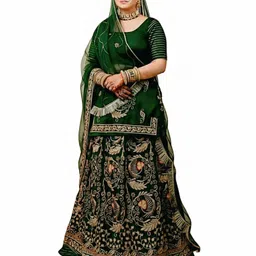 shree maashakti trading Embroidered Semi Stitched Rajasthani Poshak-picture-10