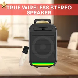 SYARA Monster (BLUETOOTH TROLLEY SPEAKER) With Karaoke Mic and High Quality SoundVB384 35 W Bluetooth Party Speaker-picture-25