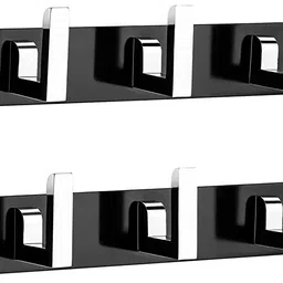 kudarat Classic 5 Pin Wall Hook Hanger Door, Wall, Bedroom, Bathroom Robe Hooks Rail for Hanging Clothes, Keys, Bags, Keys, Towel in Room, Utensil Rack Kitchen Hanger Hooks for Cup - Set of 3 26 inch 1 Bar Towel Rod image 3