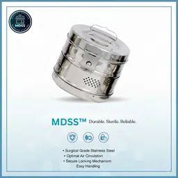 mdss Dressing Drums 6"X6" Jointed Stainless Steel, 6" Diameter X 6" Height Interactive dressings Medical Dressing image 3