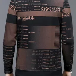 sti Men Printed Round Neck Polyester Brown T-Shirt image 2