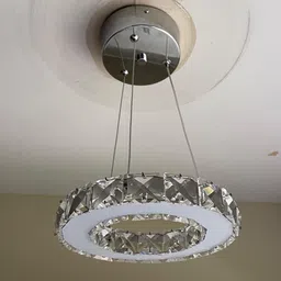 Modern Crystal Chandelier Lighting Ceiling Dining Room Living Room Chandeliers Contemporary LED Light Fixtures Hanging Ring Foyer Bedroom Pendant Lights,Warm White a1 (8inch Ring, Warm White) Chandelier Ceiling Lamp-image-1