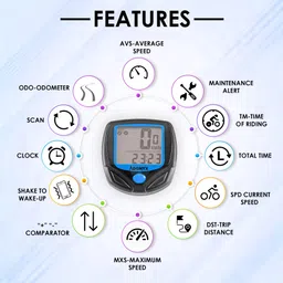 adonyx 14 Function Waterproof Bicycle Computer Odometer Speedometer Wired Cyclocomputer image 3