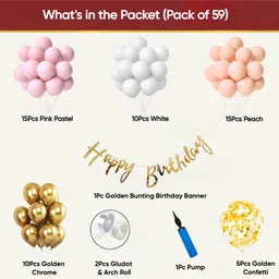 aniloons Peach & Pastel Pink Birthday Decoration For Girl's & Woman's image 2