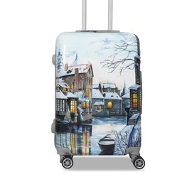 Polo Class Blue & White Printed Trolley Bag-image-34