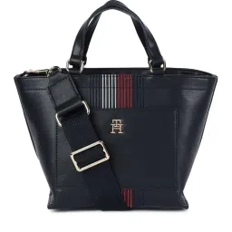 tommy hilfiger accessories Tommy Hilfiger Navy Blue Pu Solid Handbag with Detachable Strap-picture-23