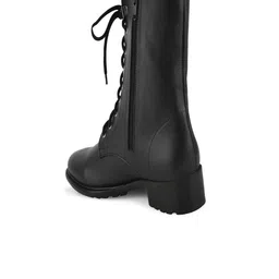 SHUZ TOUCH  Women High Top Leather Block Heel Chunky Boots image 3