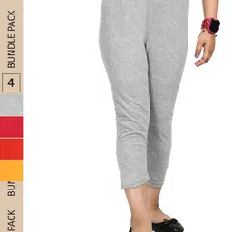 IndiWeaves Girls Pack Of 5 Pure Cotton Capris-image-85