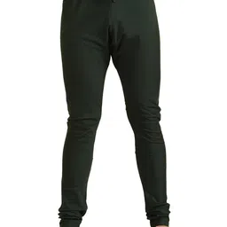 kisah Mens Churidar, Cotton Blend Solid Bottle Green Churidar Pant for Men image 1