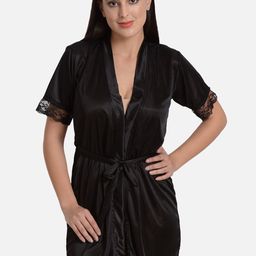 mod & shy Lace Detail Satin Shrug Baby Doll-picture-3