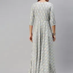 Vinya Ethnic Motifs Printed Round Neck Fit & Flare Dress image 4