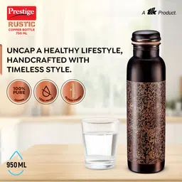 Prestige Copper-Toned & Brown Ethnic Motifs Printed Copper Leak Proof Water Bottle-950 ML image 5