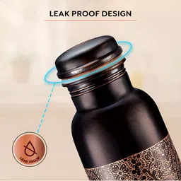 Prestige Copper-Toned & Brown Ethnic Motifs Printed Copper Leak Proof Water Bottle-950 ML image 4