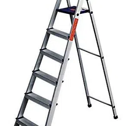 Parasnath Maple 6 Step Light Weight Aluminium Step Ladder 6.2 Ft Heavy Duty Folding Ladder Made in India image 2