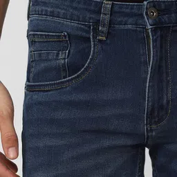 VAN HEUSEN DENIM LABS Men Navy Blue Slim Fit Heavy Fade Jeans image 4