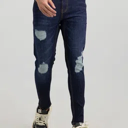 Snitch Men Skinny Fit Mildly Distressed Light Fade Stretchable Jeans image 5