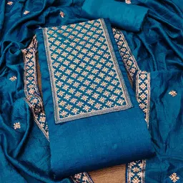 KALINI Floral Embroidered Organza Unstitched Dress Material-picture-25