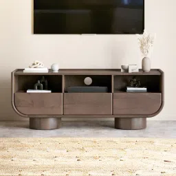Nura Solid Wood TV Cabinet In Danish Walnut Finish-image-59