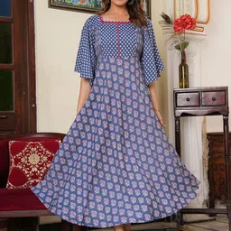 YASH GALLERY Women Ethnic Motifs Printed Thread Work Maternity Kurta-picture-34