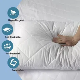 generic Quilted Decorative Pillow with Diamond Pattern, White, Cotton (2, 40×60CM) image 3