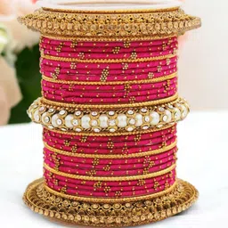 leshya Set Of 31 Stone Studded Threaded Bangles-picture-39