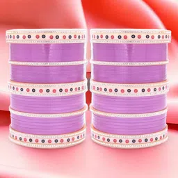 leshya Set Of 70  Brass-Plated Punjabi Bridal Chura  Kundan-Studded Bangles-picture-17