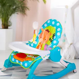 Baby Moo Blue & White 2 In 1 Rocker Cum Feeding Chair 20 Kg-image-25