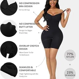 shopipistic Shapewear Bodysuit for Women, Lightweight Full Body Shaper for Women Tummy Control, Thigh Compression Thong, Butt Lifter Bodysuit Shapewear for Women image 4
