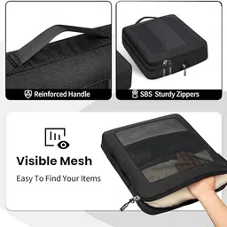 lyrovo 6pcs Compression Packing Cubes for Travel, Lightweight Vacation Travel Essentials, Travel Accessories for Suitcase Organizer Bags Set, Durable Luggage Organizer image 4