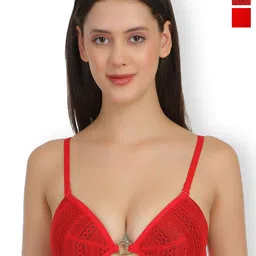 SELFCARE Pack Of 2 Self Designed Lightly Padded Plunge Bras With All Day Comfort-picture-25