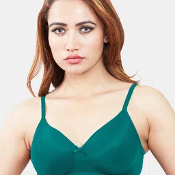 Sonari Green Medium Coverage Lightly Padded Seamless Cotton T Shirt-picture-36