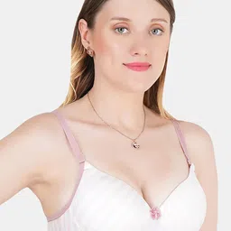 KOMLI Striped Medium Coverage Heavily Padded Non-Wired T-shirt Bra-All Day Comfort image 4