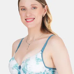 KOMLI Abstract Printed Medium Coverage Heavily Padded Push-Up Bra-All Day Comfort image 4