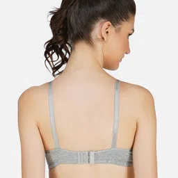 Poftik Medium Coverage Lightly Padded Cotton T-shirt Bra With Side Shaper image 3