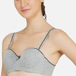 Poftik Bandeau Bra Half Coverage Underwired Heavily Padded image 2